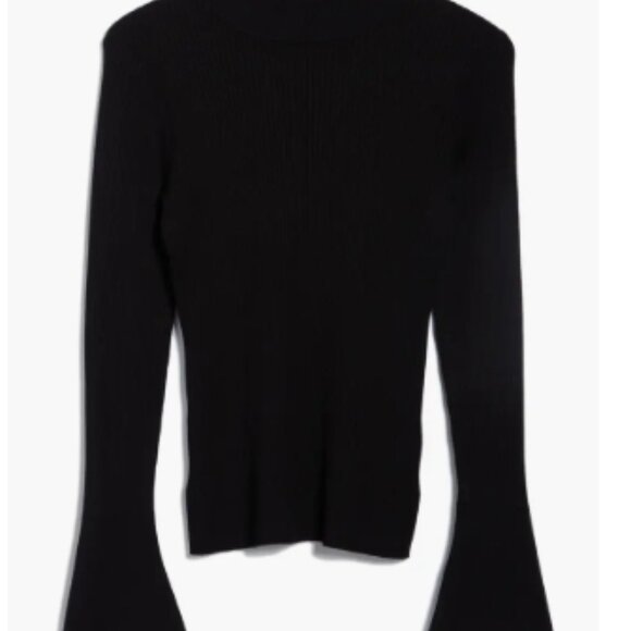 DKNY Bell Sleeve Turtleneck Sweater Small, BLACK NWOT - Picture 4 of 7